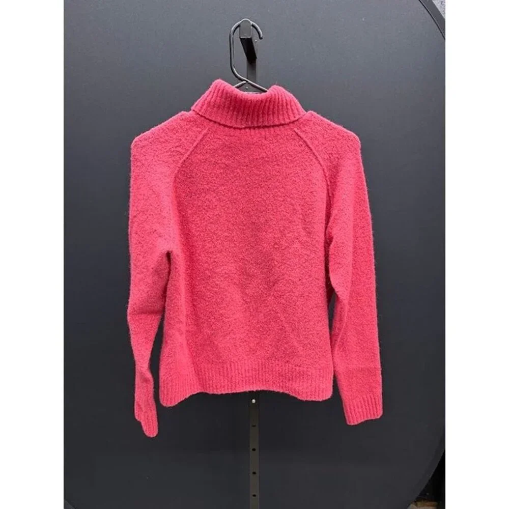 Jeanne Pierre Pink Turtleneck Wool Blend Sweater